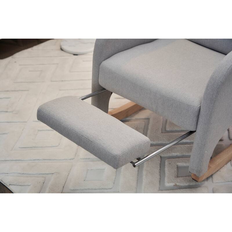 Fabric Upholstered Nursery Rocking Chair with Adjustable Footrest