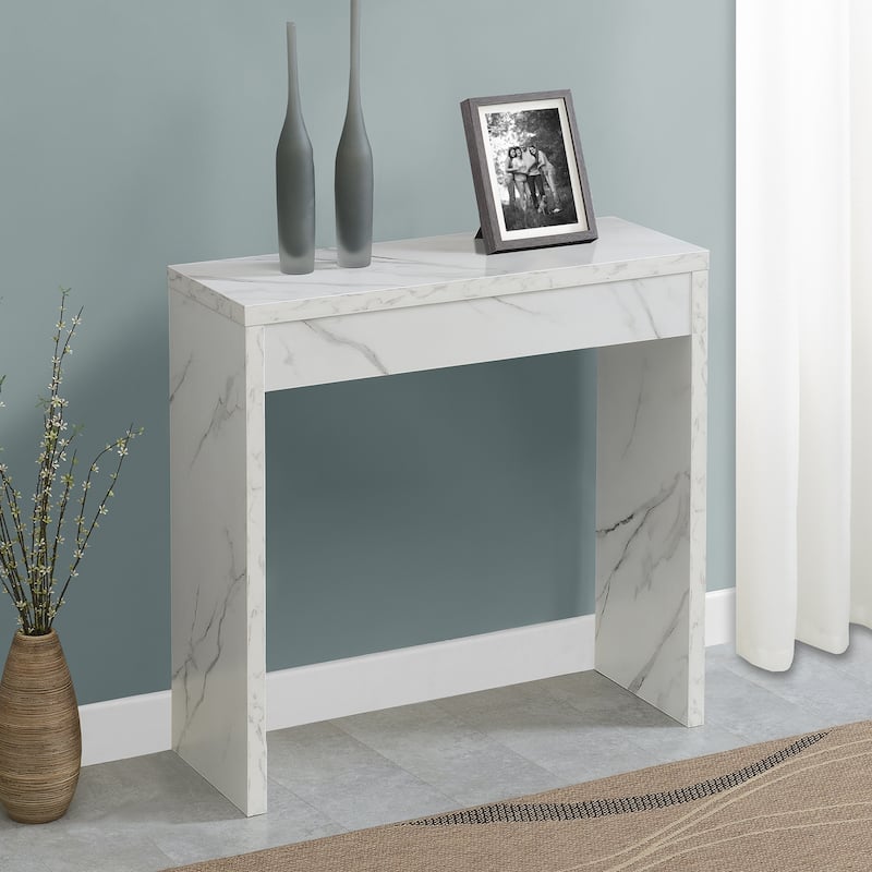 Convenience Concepts Northfield Entryway Hall Table - White Faux Marble