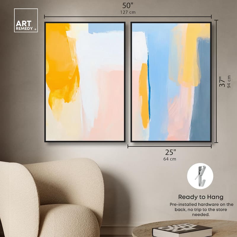 Lightwave Tides Canvas Set of 2 by Art Remedy