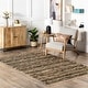 preview thumbnail 1 of 7, Nuloom Julane Striped Jute Tassel Area Rug 5' x 8' - Dark Grey - Rectangle