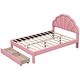 preview thumbnail 31 of 48, Seashell-Shaped Platform Bed Frame with 2 Drawers & LED
