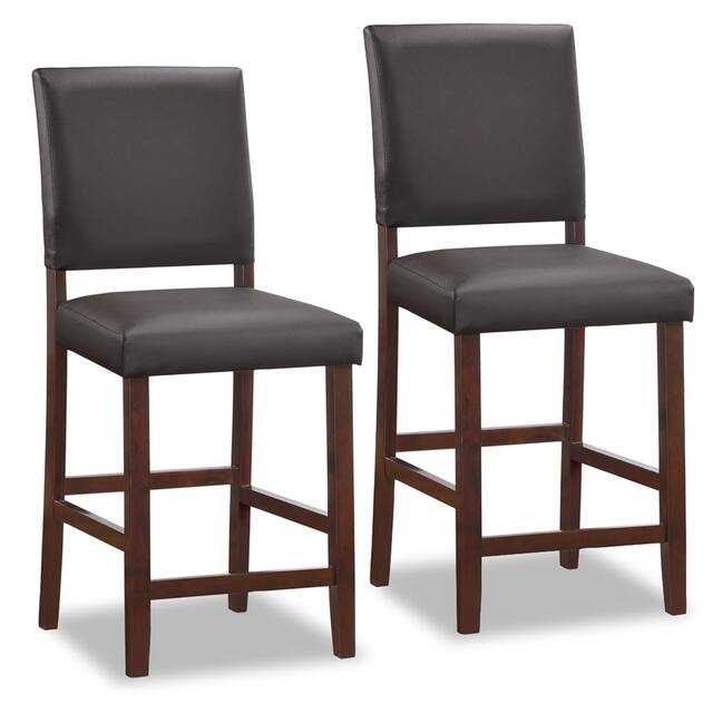 Heather Upholstered Counter Height Stool (Set of 2) - Cappuccino