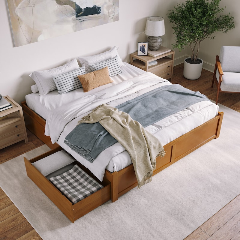 Concord Platform Bed with Footboard and Storage Drawers