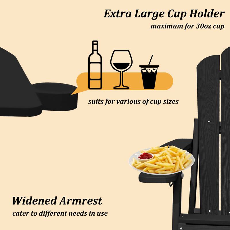 Clihome HIPS Folding Patio Adirondack Chair
