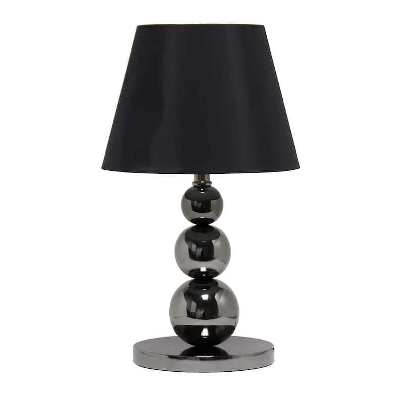 Stacked Ball Table Lamp with Tapered Shade - 19.5" - Black