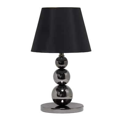 Stacked Ball Table Lamp with Tapered Shade - 19.5" - Black