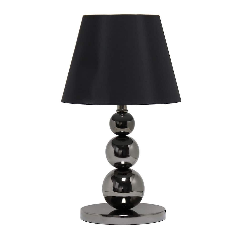 Stacked Ball Table Lamp with Tapered Shade - 19.5" - Black