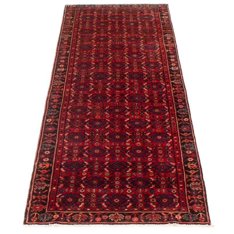 ECARPETGALLERY Hand-knotted Andelz Red Wool Rug - 3'7 x 10'2