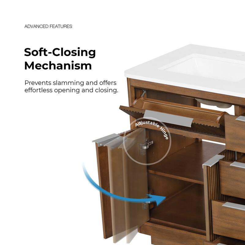 OVE Xander Bathroom Vanity with White Engineered Stone Top