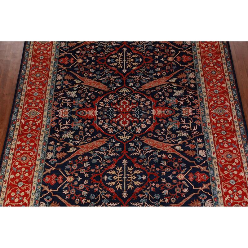 Vegetable Dye Blue Ziegler Oriental Area Rug Handmade Wool Carpet - 9'2"x 12'0"