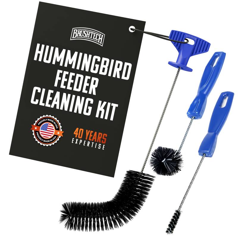 Brushtech Hummingbird Feeder Cleaning Kit - 6.5" L - Black, Blue, Silver - 6.5" L