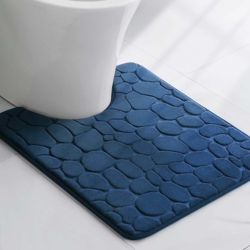 Memory Foam Contour Bath Mat Pebble Design 18x20