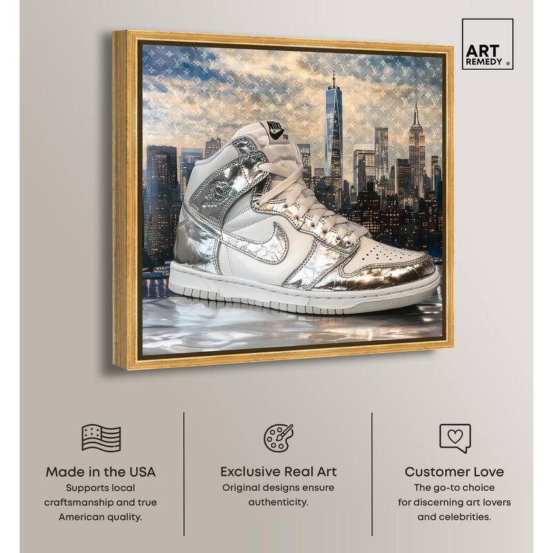 NYC Metallic Sneaker Canvas by Art Remedy
