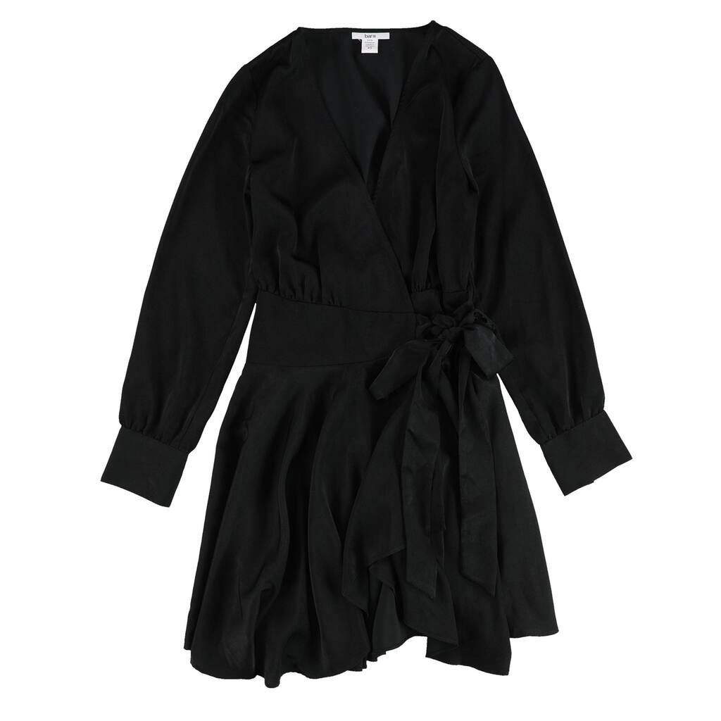 Bar Iii Womens Solid Asymmetrical Wrap Dress