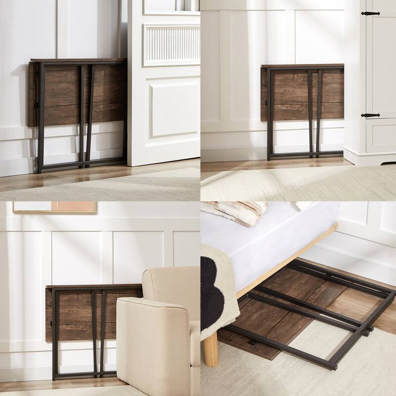 Javlergo Folding Computer Desk, 31.5" No Assembly Writing Desk, Space Saving Foldable Laptop Table for Home Office
