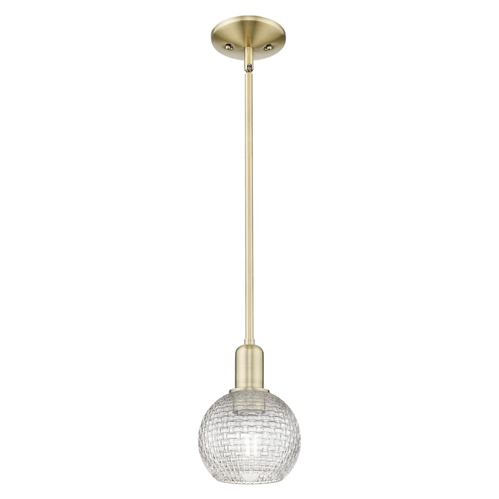 Innovations Lighting Endless Possibilities Arcadia - Athens - 1 Light 6" Basketweave Stem Hung Mini Pendant