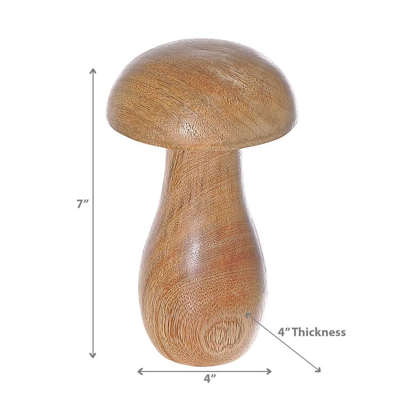 Mango Wood Decorative Mushroom Small