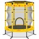 preview thumbnail 11 of 13, 55 Inch Outdoor Indoor Kids Trampoline with Safety Enclosure Net Yellow