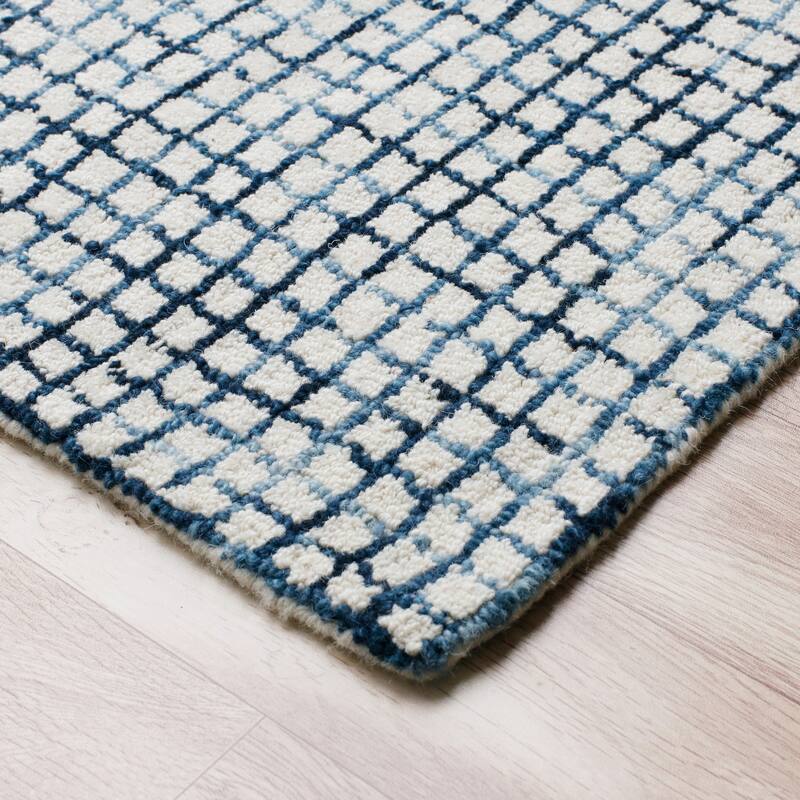 Noah Contemporary Checkered Wool Indoor Area Rug by Sevita
