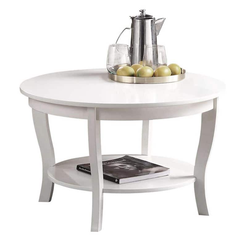 Convenience Concepts American Heritage Round Coffee Table with Shelf
