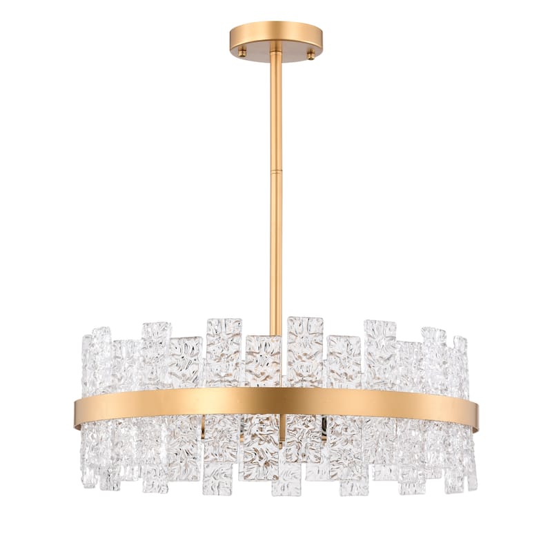 Ashling 20 Inch Ribbed Glass Design Chandelier 6 Light