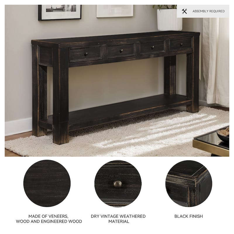 Signature Design by Ashley Gavelston Black Sofa Table