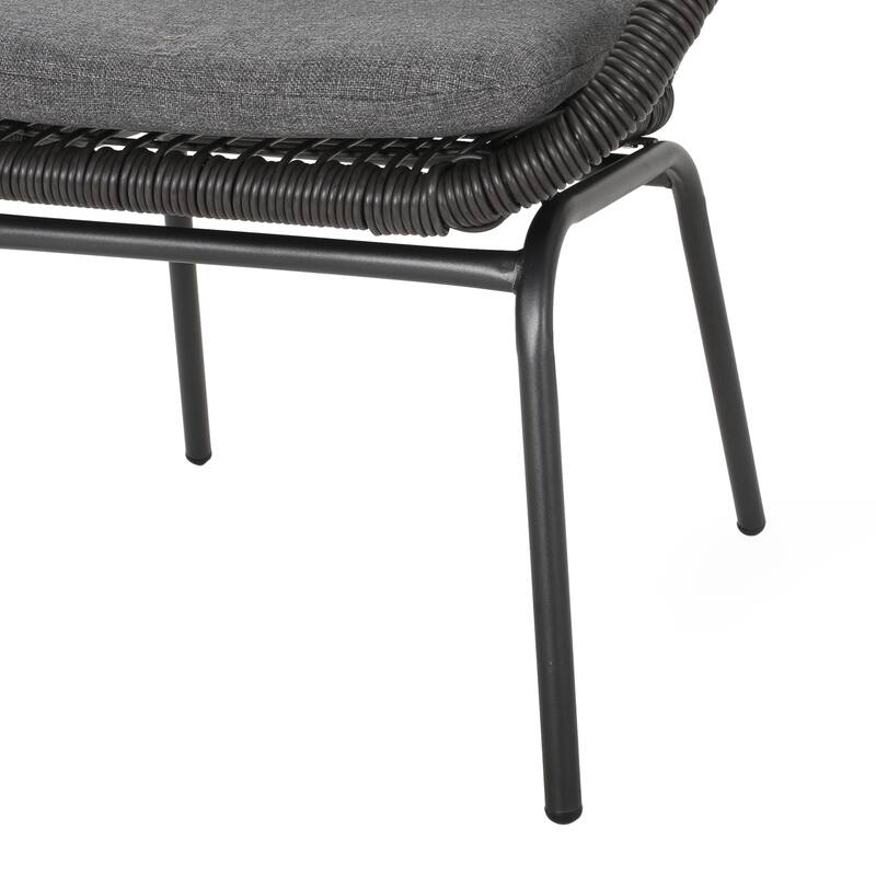 Wicker Club Chairs Set of 2, Patio Chair with Cushions, Metal Legs