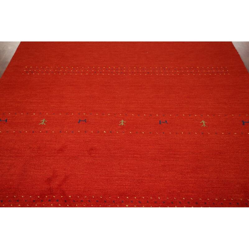 Little Animals Design Gabbeh Indian Rug Handmade Tribal Wool Carpet - 6'7"x 9'11"