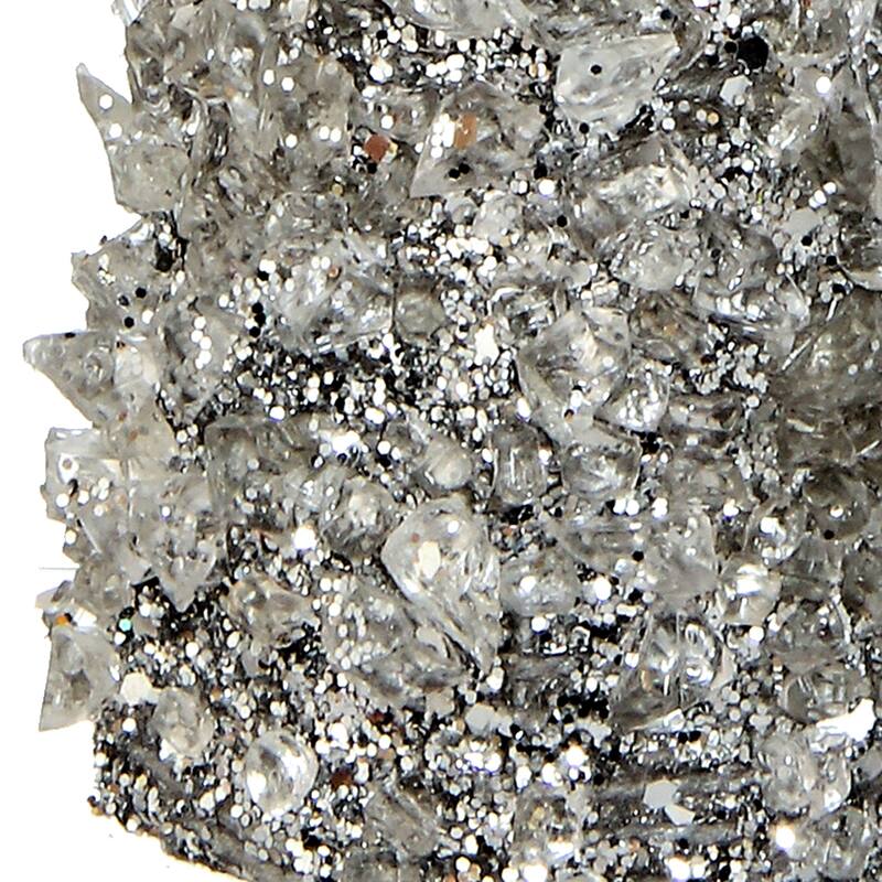 12" Metallic Chunky Iced Cone Tree