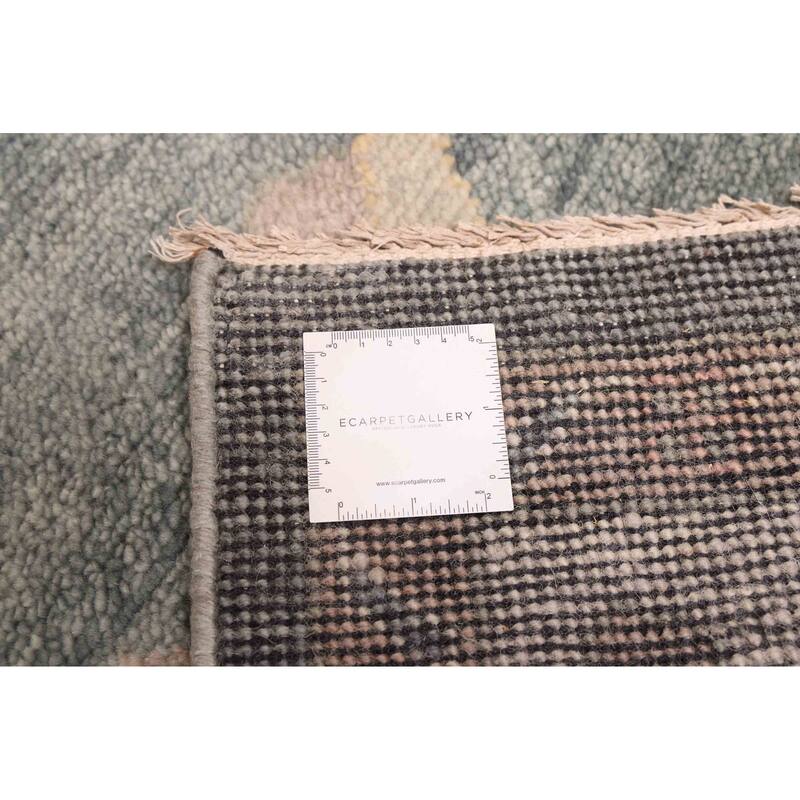 ECARPETGALLERY Hand-knotted Modern Oushak Dark Teal Wool Rug - 8'11 x 11'9