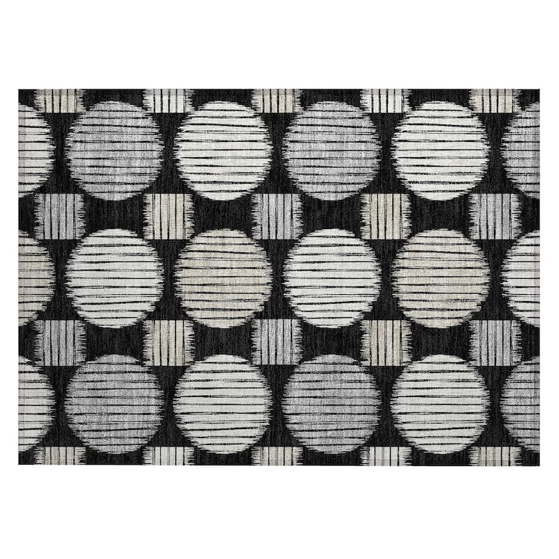 Machine Washable Indoor/ Outdoor Chantille Contemporary Dotty Rug