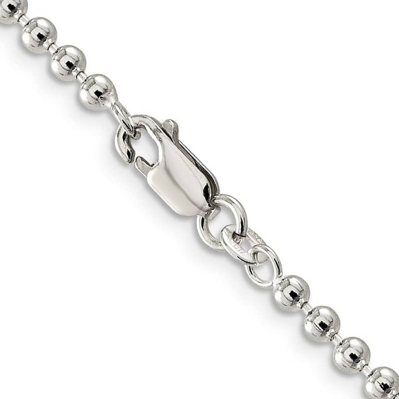 Curata 925 Sterling Silver 3mm Spaced Bead Chain Necklace