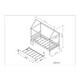 preview thumbnail 11 of 9, Pink Twin Solid Wood House Bed with Trundle & Roof