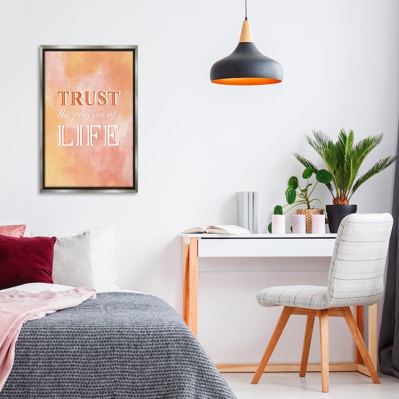 Stupell Trust The Process Of Life Framed Floater Canvas Wall Art Design By Martina Pavlova