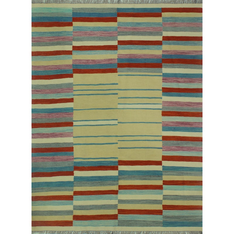 Winchester Flatweave Fahri Gold/Ivory Rug - 5'0" x 6'7"