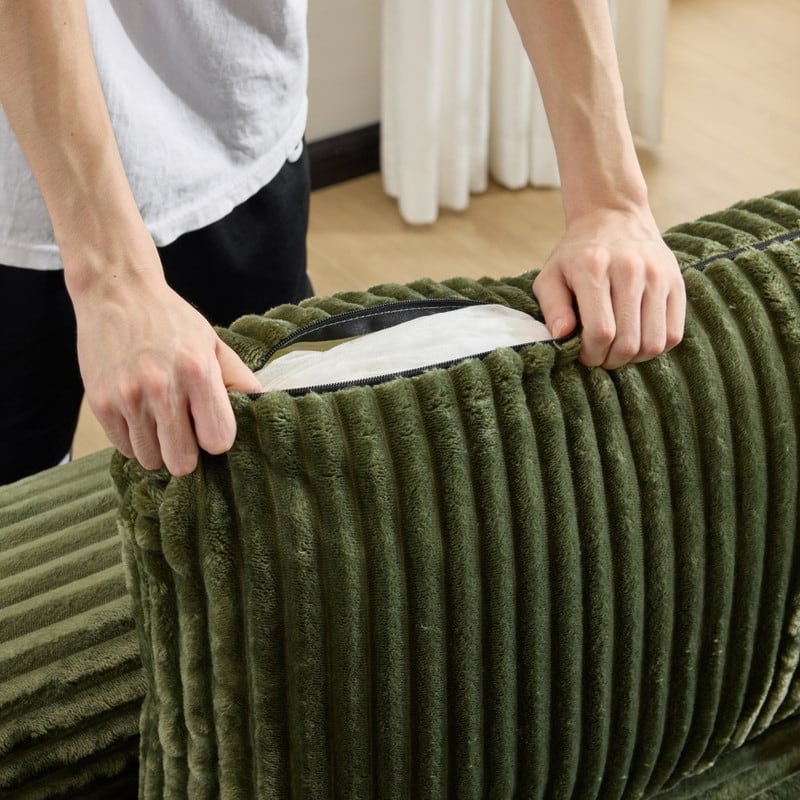 Modern King Size Convertible Sleeper Sofa Stackable Corduroy Sofa Bed