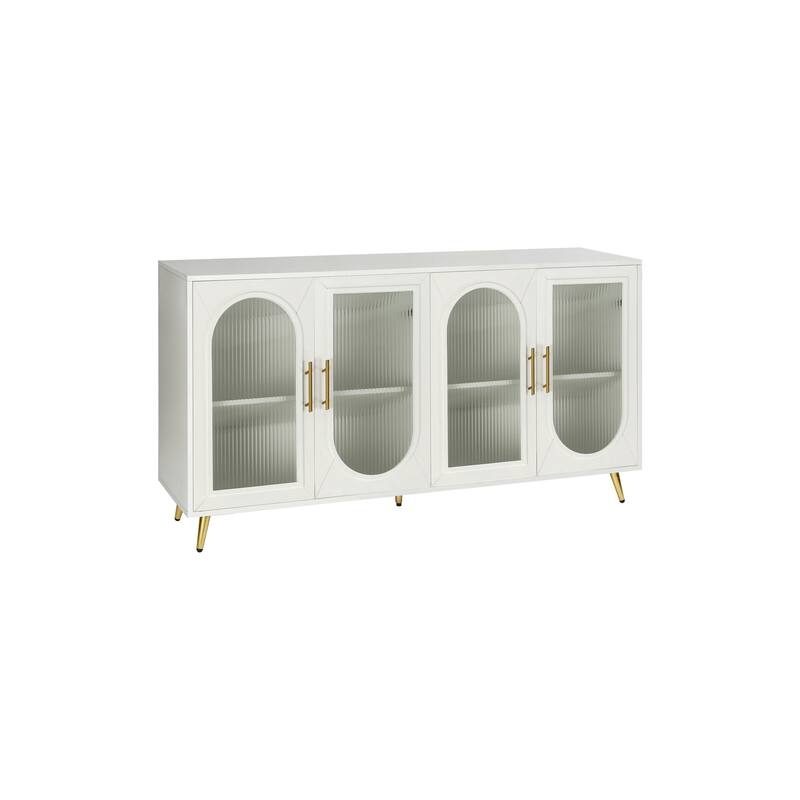 59.8'' TV Stand with Storage Cabinet and Adjustable Shelves