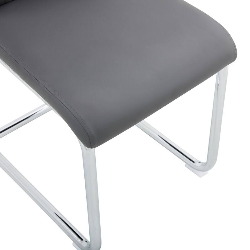 4-Piece Set of PU Leather Padded Modern Dining Chairs, Suitable for Dining Room or Living Room
