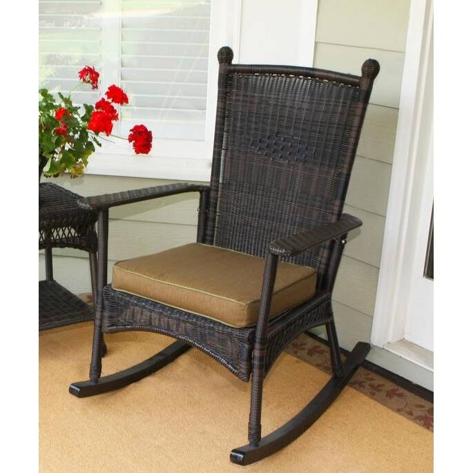 Portside Classic Dark Roasted Rocking Chair with Cushion