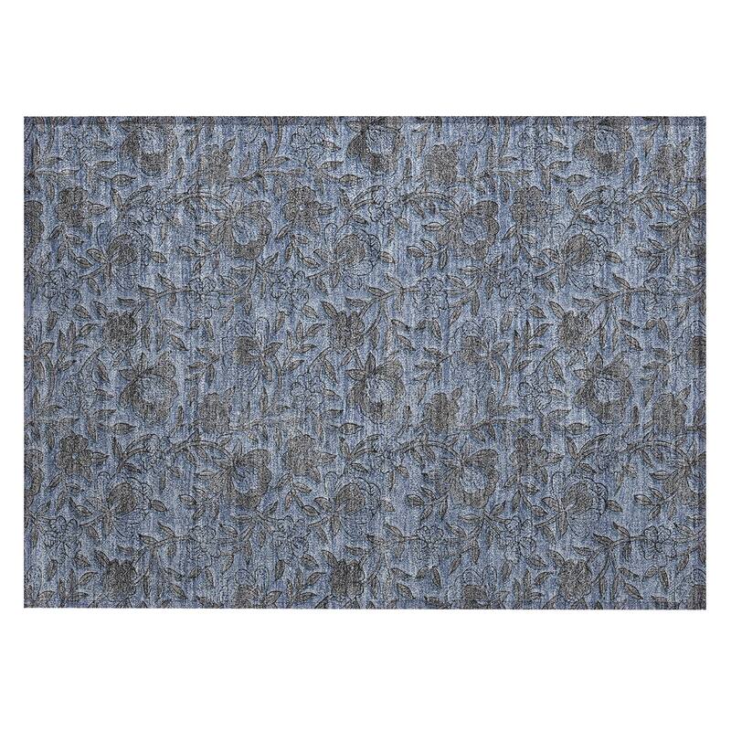 Machine Washable Indoor/ Outdoor Chantille Floral Rug