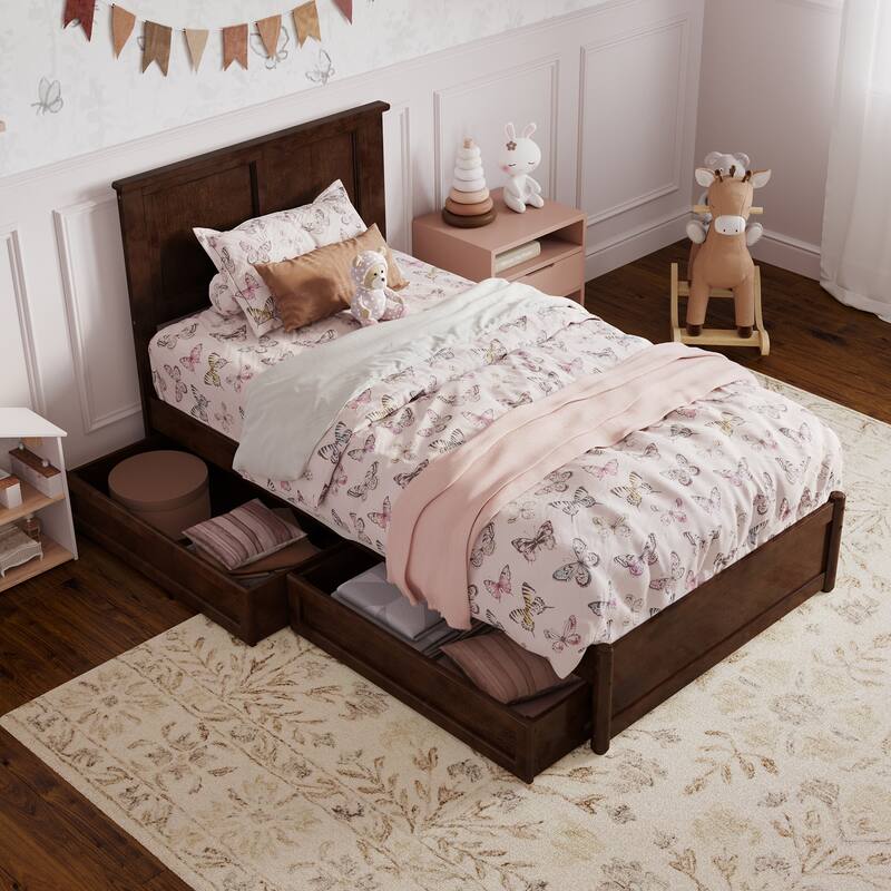 Felicity Platform Bed with Panel Footboard and Storage Drawers