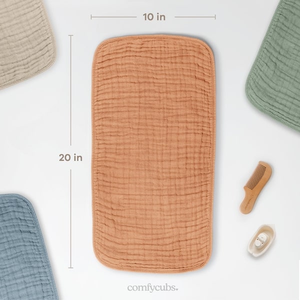 dimension image slide 4 of 21, Muslin Burp Cloths Large 100% Cotton by Comfy Cubs