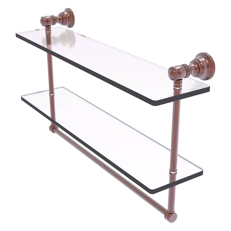 Allied Brass Carolina Collection 22 Inch Double Glass Shelf with Towel Bar Bed Bath & Beyond