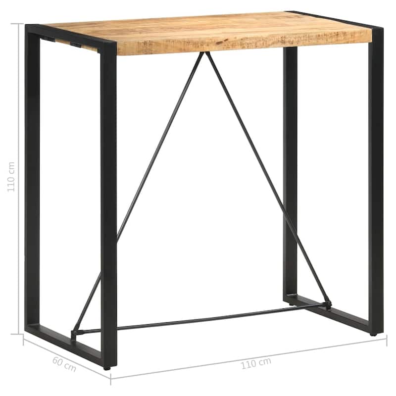vidaXL Bar Table Kitchen Dining Room Pub Table Bistro Table Solid Wood Mango