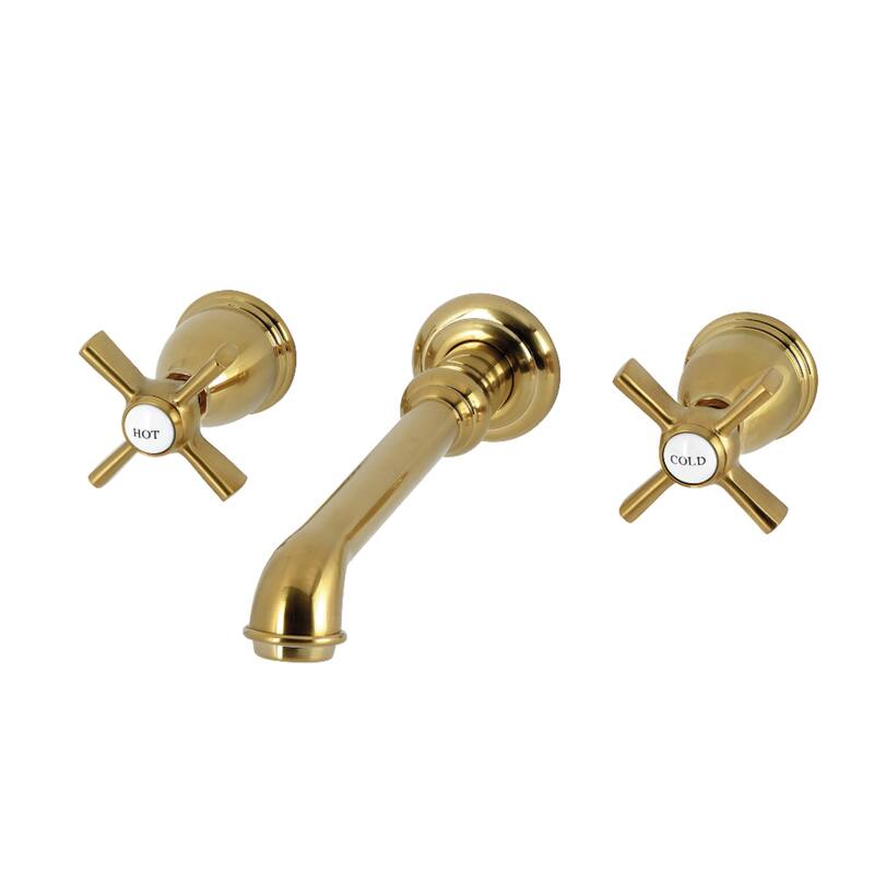 Kingston Brass Millennium Two-Handle Wall Mount Roman Tub Faucet - Brushed Brass