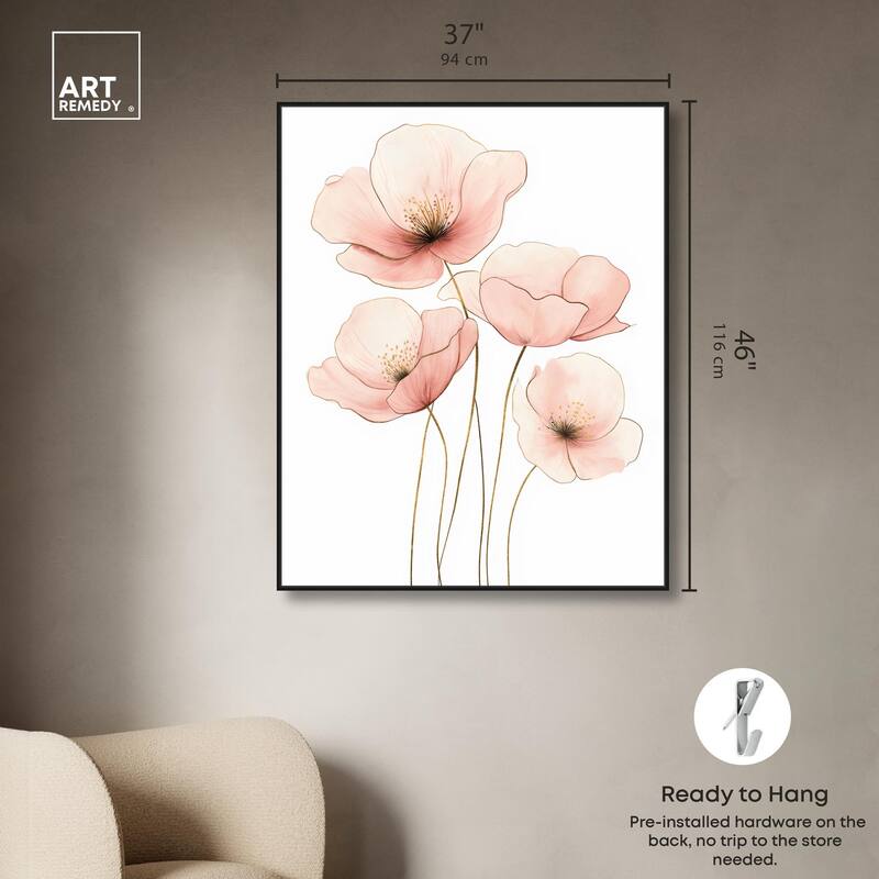 Pink Petal light Canvas by Art Remedy