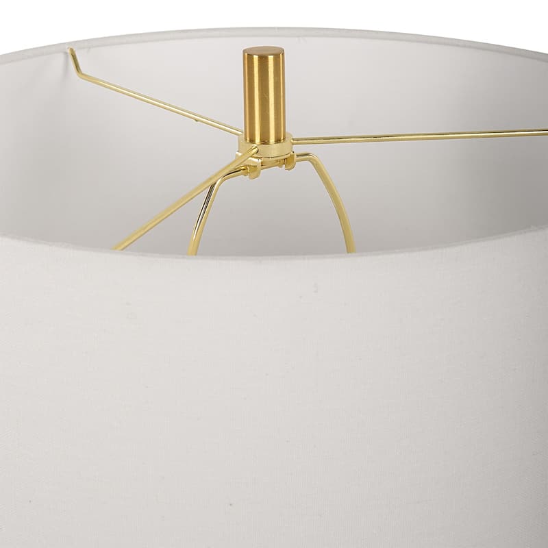 Suspended Alabaster Disk Table Lamp - 28.5"