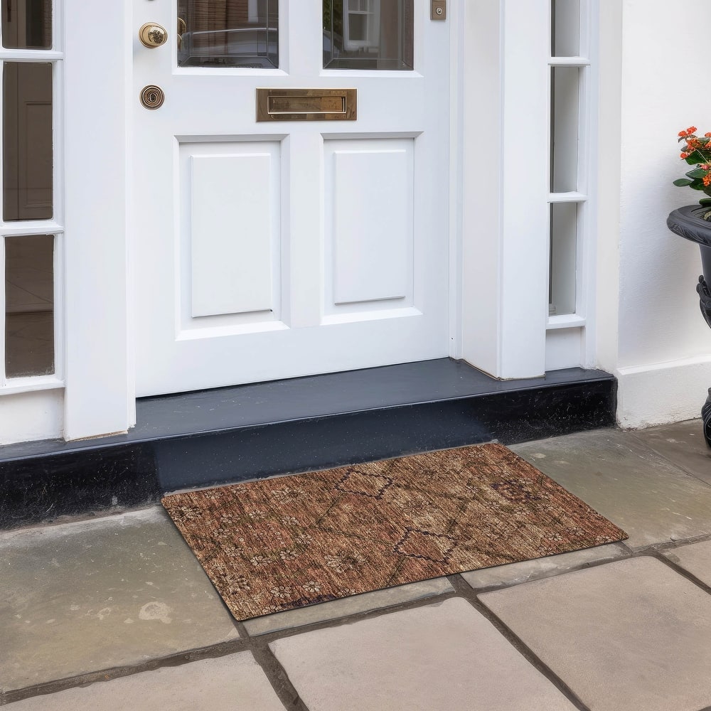 Machine Washable Indoor/ Outdoor Chantille Boho Global Rug