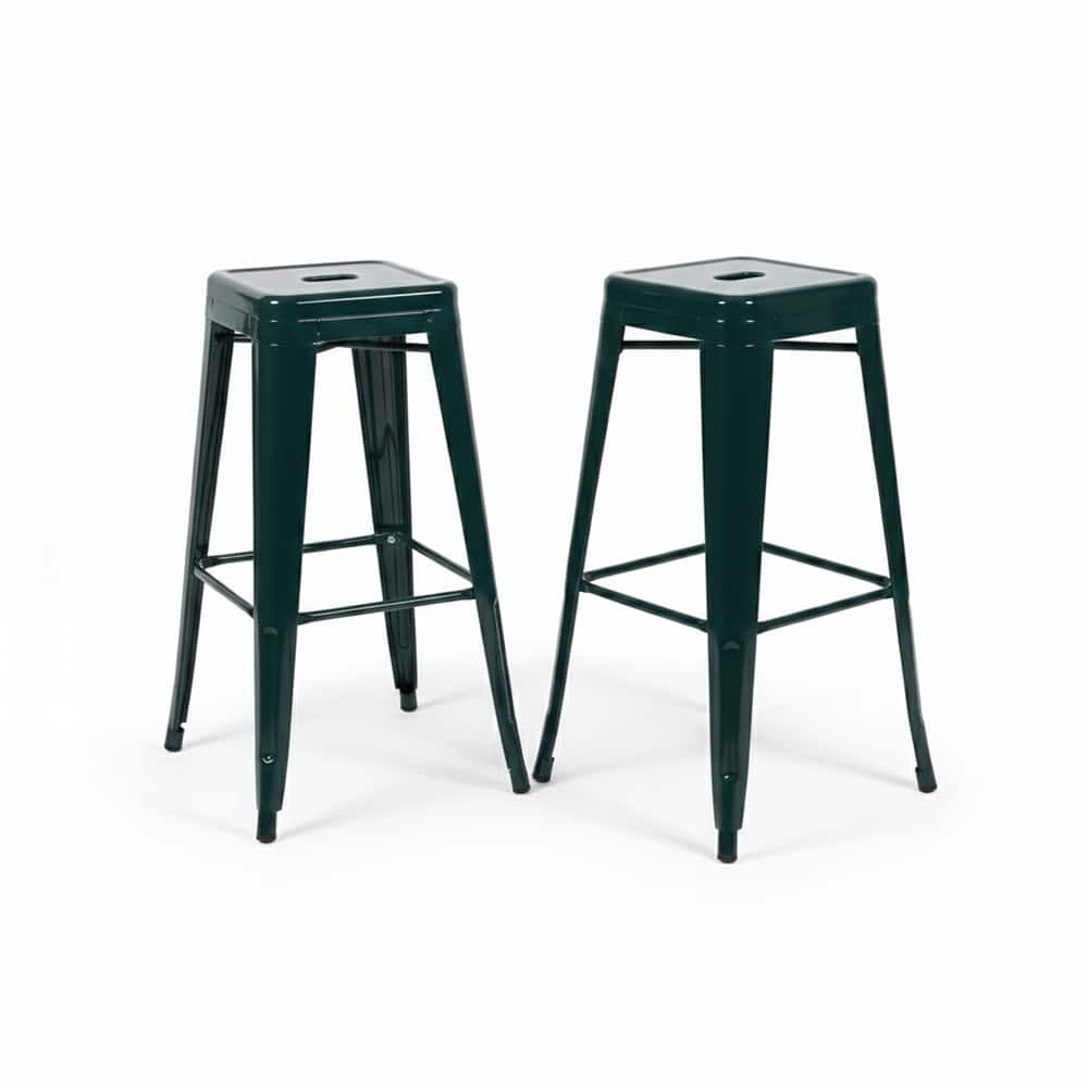 AC Pacific 30 Inch Industrial Stackable Metal BarStools Set of 2