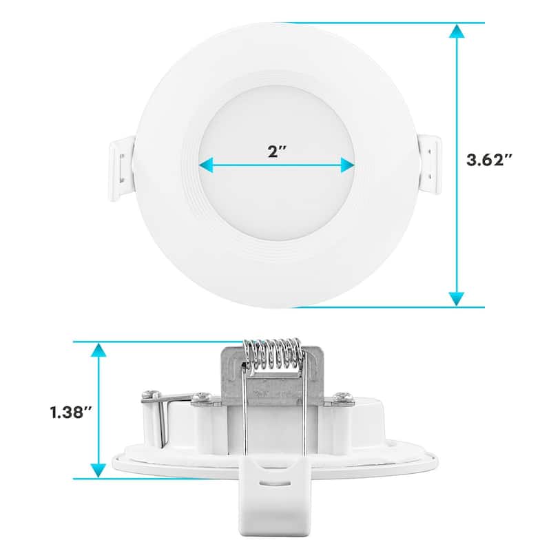 Luxrite 16 Pack 3" Ultra Thin LED Recessed Light J-Box 6W 5 Color Options Dimmable 400 Lumens Baffle IC Rated